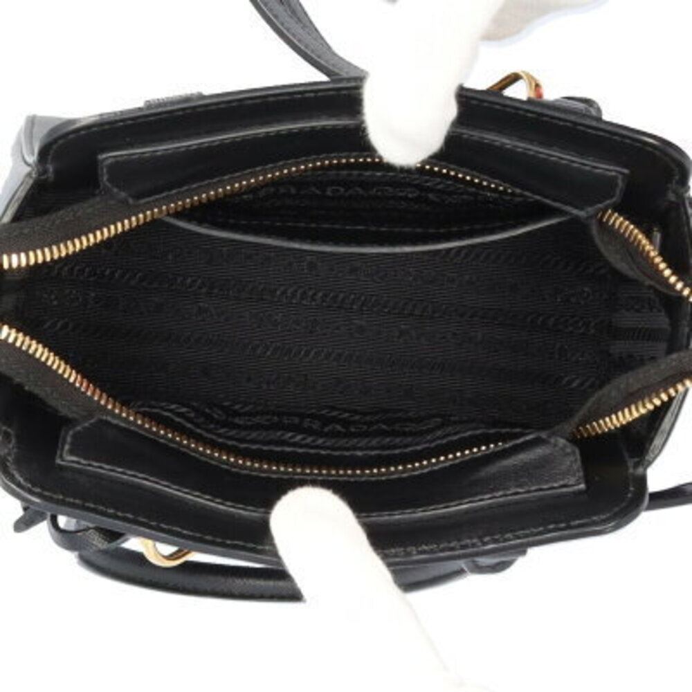 Prada Saffiano Shoulder Bag Leather Black - Picture 6 of 8
